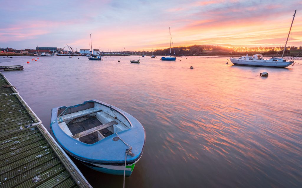 Sunrise over the River Deben in Woodbridge