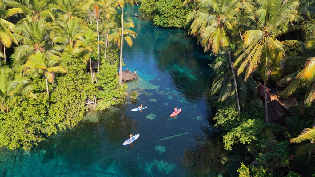 Swimming and paddleboarding on Paisu Pok Lake
