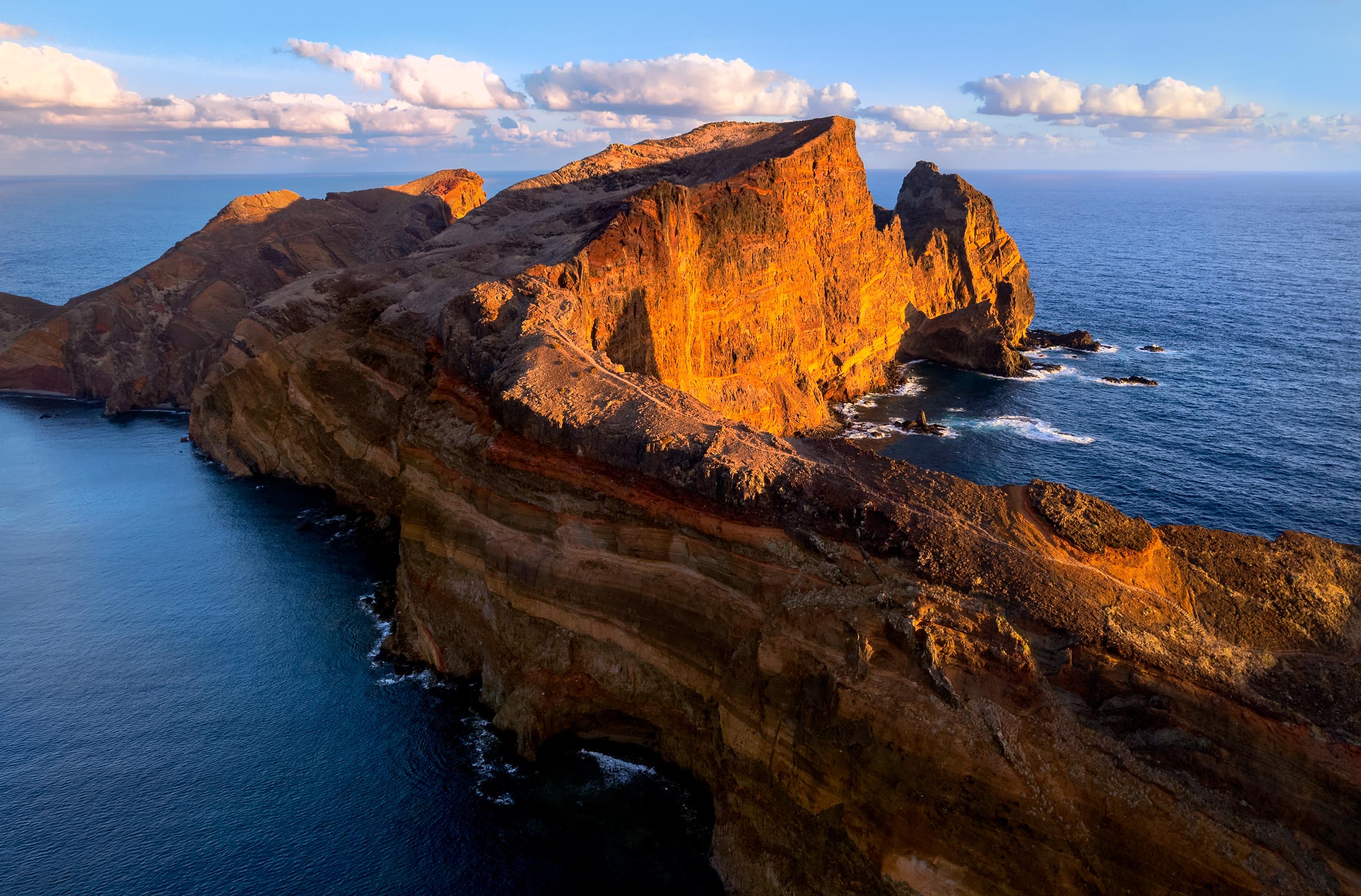Ponta de São Lourenço illuminated by sunrise, Madeira, Portugal