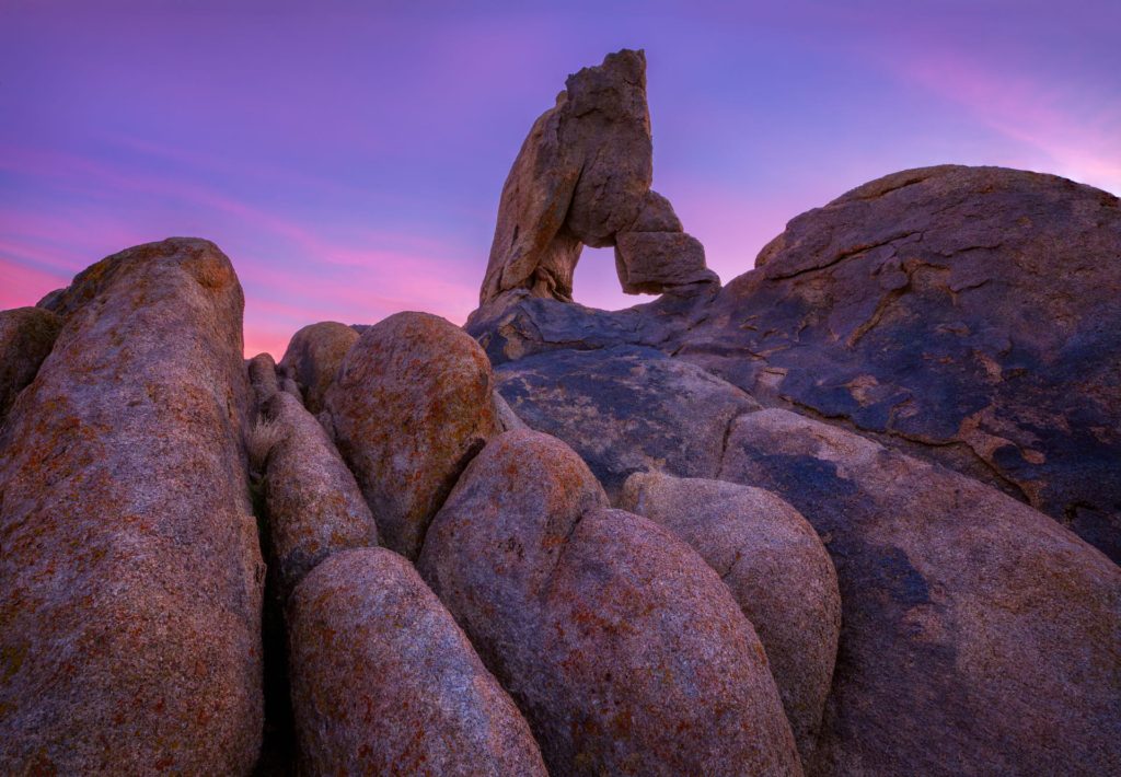 Boot Arch at sunset, Alabama Hills, California, USA