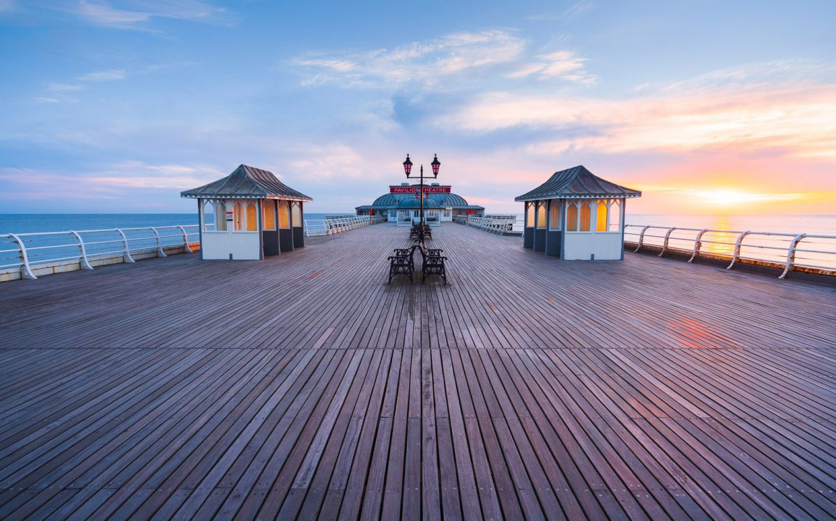 On Cromer Pier at sunrise with no crowd