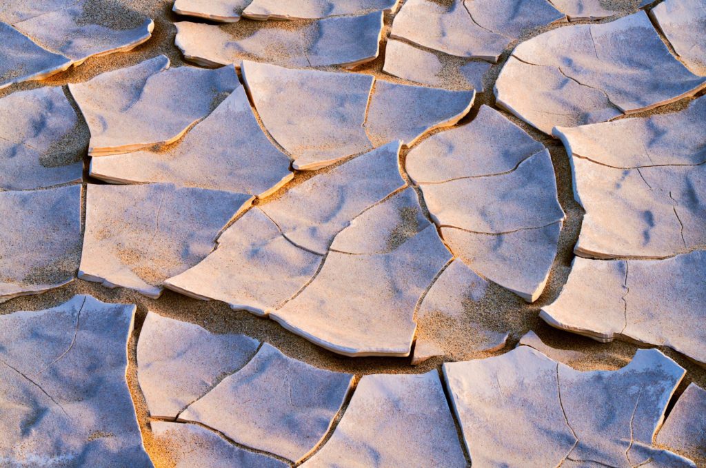 Mud cracks in sandy soil, Death Valley, USA