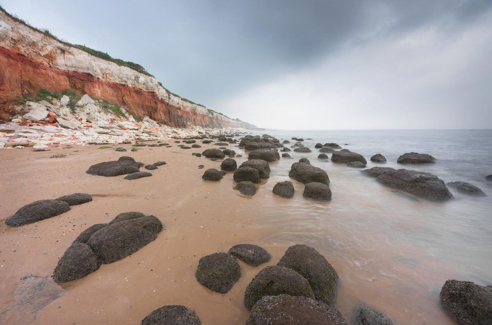 Dramatic light at Hunstanton Cliffs, Norfolk, while at high tide