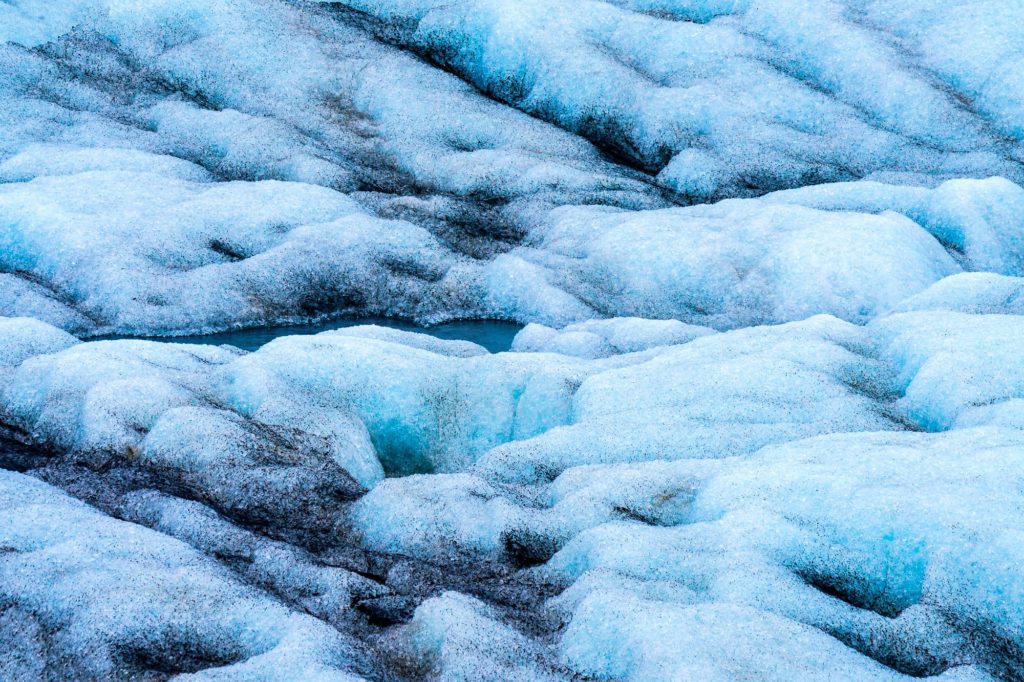 Abstract patterns of ice in Iceland's glacial landscape