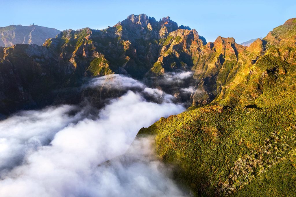 Mountains shrouded in clouds, Madeira, Portugal