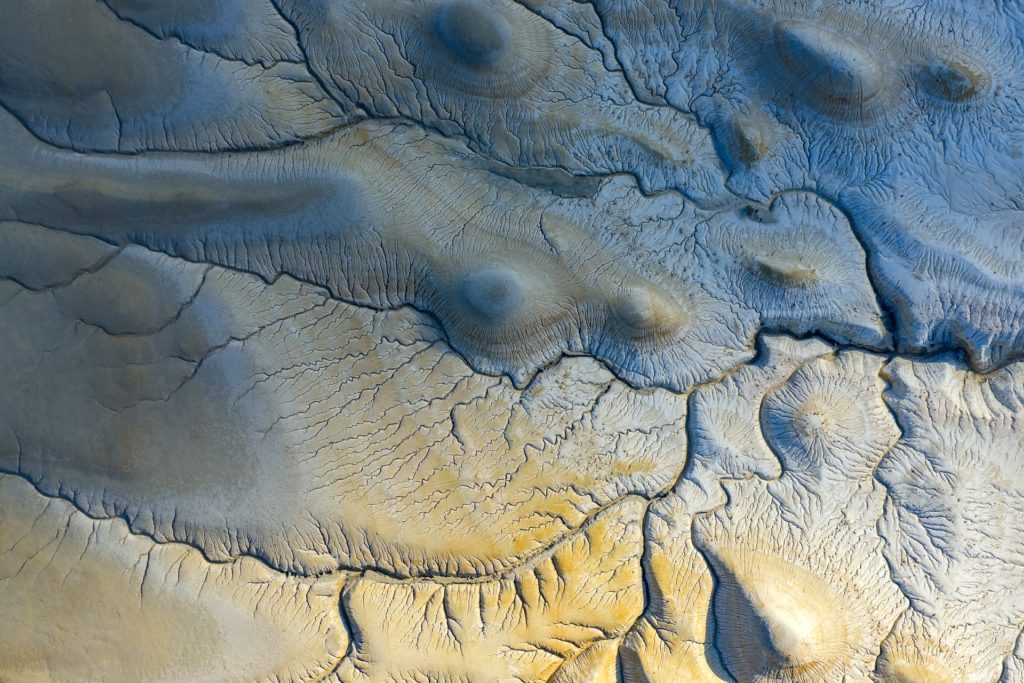 Textured landscape of Mangystau, Kazakhstan in earthy tones