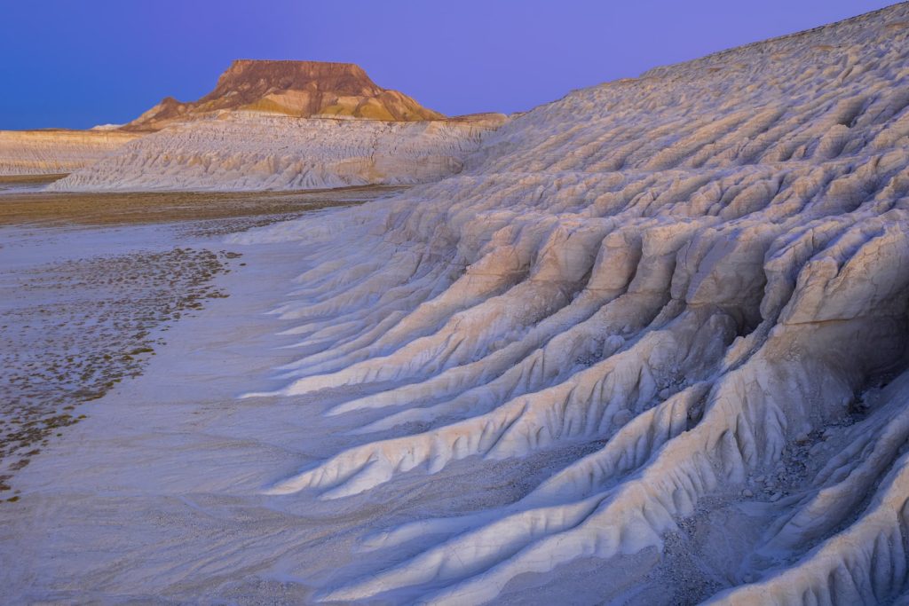 Salt lake landscape at sunrise, Mangystau, Kazakhstan