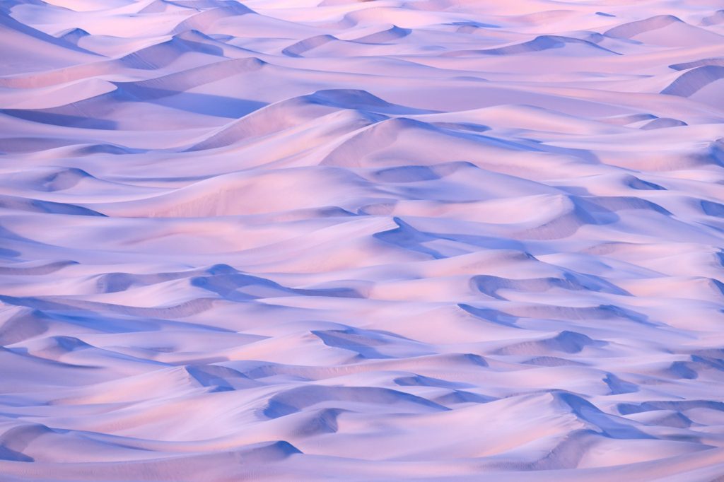 Pastel-hued Mesquite Dunes in Death Valley National Park, USA