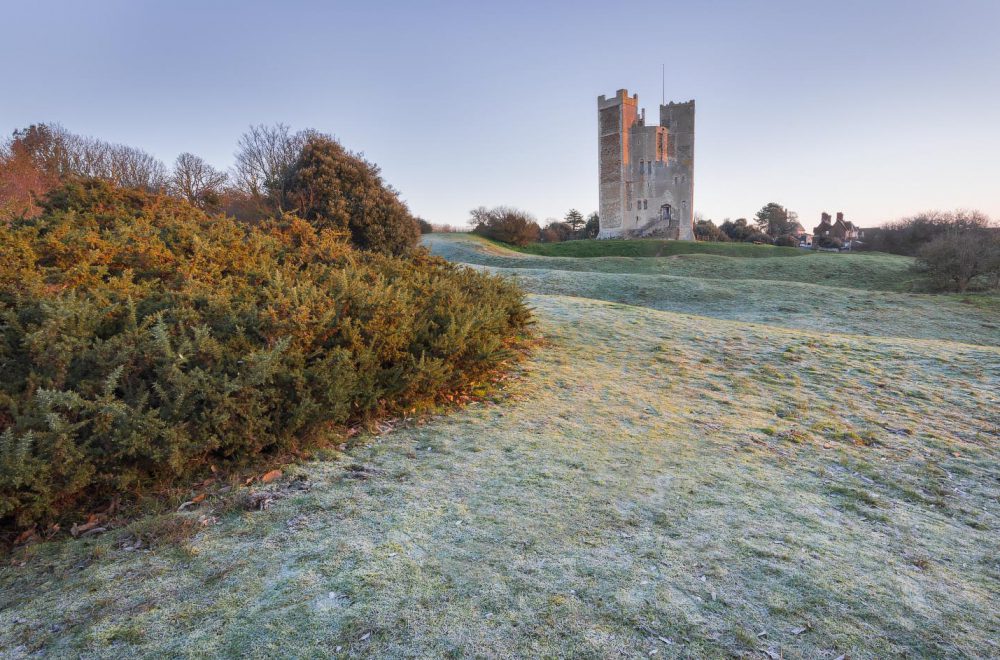 Frosty morning at Orford Castle in Suffolk