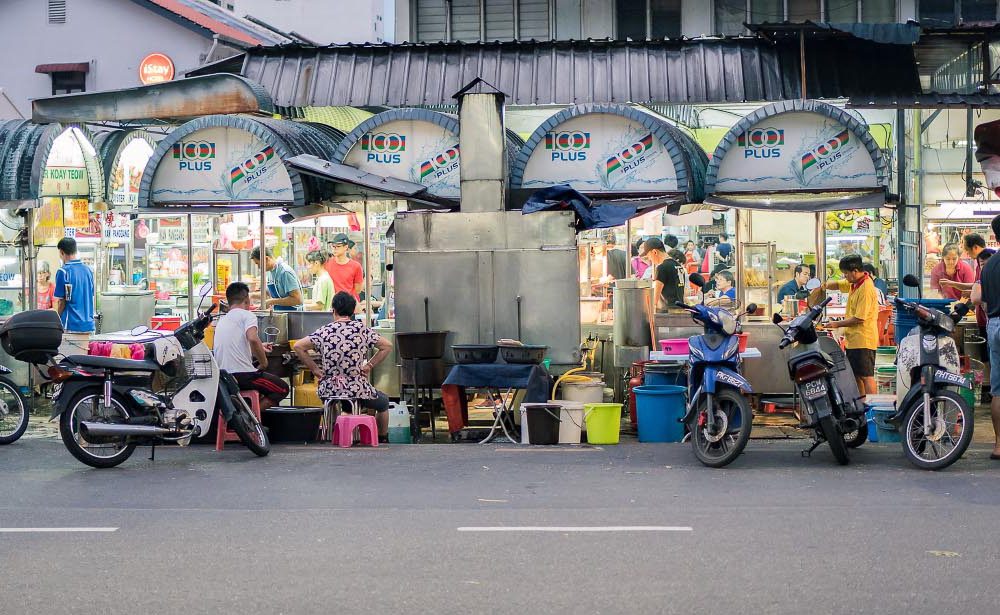 Food street market in Penang, Malaysia