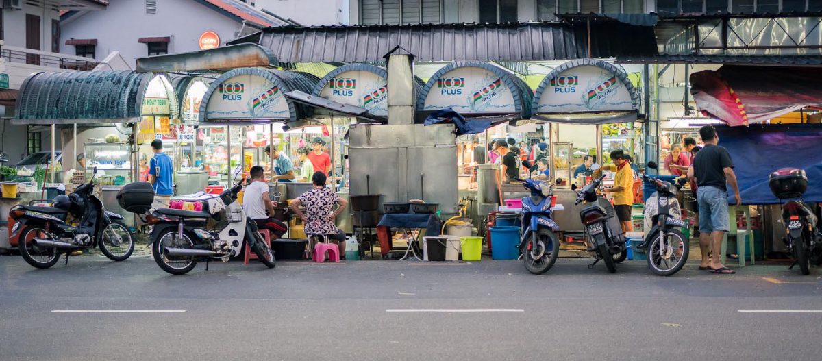 Food street market in Penang, Malaysia