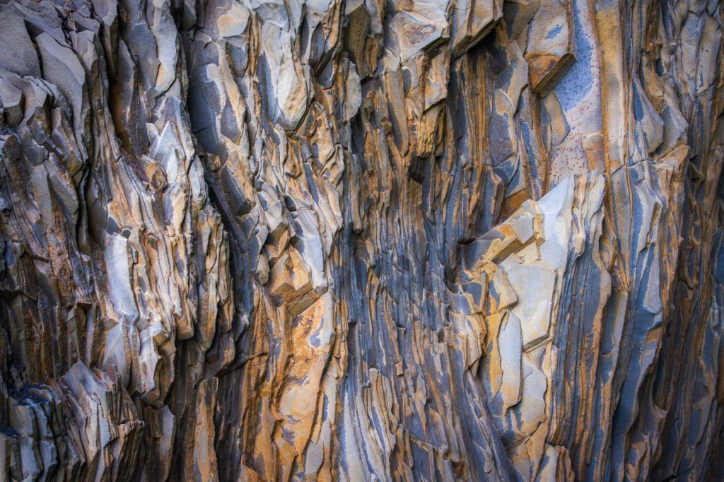 Intricate rock patterns in Iceland's rugged landscape