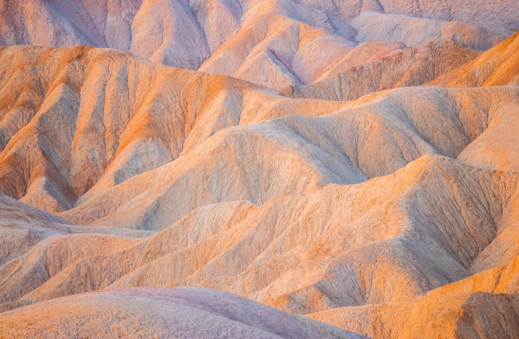 Pastel-coloured hills at Zabriskie Point, Death Valley National Park, USA